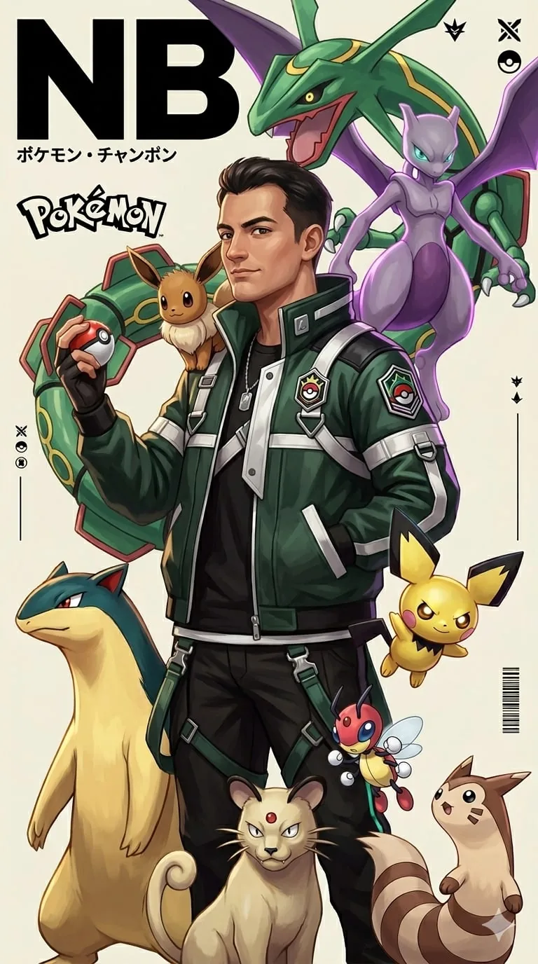Nikhil reimagined as a Champion, surrounded by his roster.